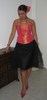 Bustier corail et jupon tulle noir