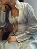Caftan 2 pices soie sauvage 
