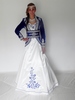 Caftan bleu moderne 4 pices