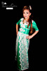 Caftan en satin duchesse avec dentelle argente strasse et sfifa sqali argent