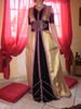 Caftan velour aubergine dore