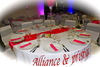 Dcoration de table fushia et argent