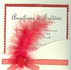 Faire part plume rouge