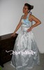 Robe Victoria gris argent et turquoise