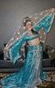 Robe bleu et blanc avc strasses