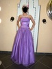 Robe princesse perle tulle et satin.Parure strass argent pierres violettes