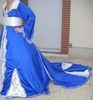 Takchita longue traine bleu roi/blanche