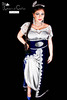 Takchita velours bleu et mousseline argente, brode de fil d'argent et sfifa sqali argent
