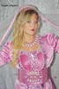 Tenue satin rose brode