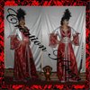 caftan 4pcs rouge argent