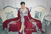 caftan sari rouge bordeaux