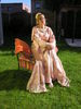 caftan saumon rose dentelle parrue argent rose paillets