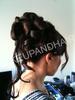 chignon haut avec coques
