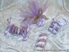 ensemble parme et blanc (cube, tui, sphre et tulle)