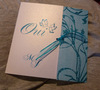 fpart 3 volets blanc et tissu ORIENT turquoise sur volet droit, colombes