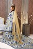 magnifique robe bleu avec des fleurs et longue traine