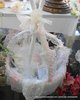 panier de hnn avec gants , coussin, hnn,bougies  ,coton,coupelle et panier.