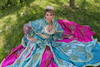 robe a traine fushia/turquoise