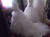robe avec traine ivoire satin crpe et cristaux