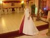 robe princesse blanche et bordeaux