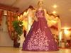robe princesse mauve et motifs rose