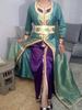 robe style sari verte et violet 