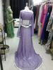 robe violette argent vue de dos avec petite trane