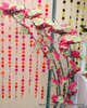 support arbre 5 branches avec sujets ballotins perls fuchia et vert