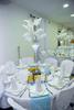 table d'invit thme bleu turquoise et blanc